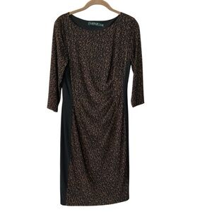 Ralph Lauren Black Ruched Sheath Dress